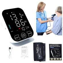 Pulsovital Tensiómetro electrónico automático para brazo Uso doméstico Monitor de frecuencia cardíaca y presión arterial aparato para la presión - Blanco y Negro - Ver 2