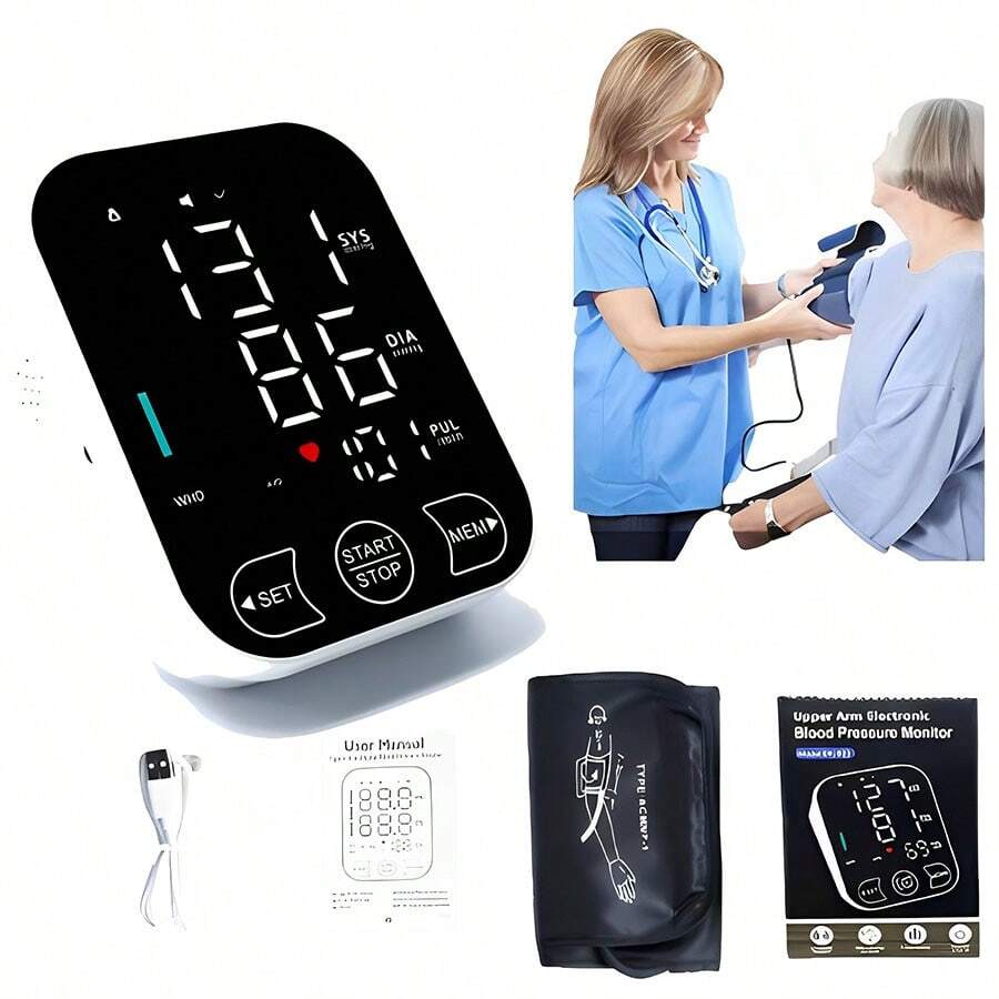 Pulsovital Tensiómetro electrónico automático para brazo Uso doméstico Monitor de frecuencia cardíaca y presión arterial aparato para la presión