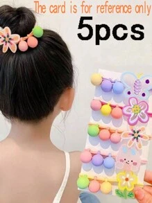 5pcs Girls Butterfly & Flower Decor Hair Tie For Hair Decoration - Multicolor - View 1