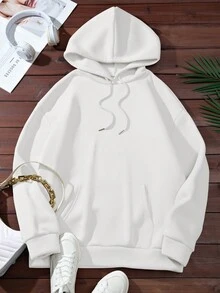 Personalized Hoodies, Perfect As A Gift For Your Girlfriend/Wife, A Valentine's Day Present. Customize Your Own Personalized Women's Hoodies - Add Your Own Text (Name/Partner's Name/Statement/Anniversary/Internet Meme). - White - View 2