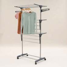 Séchoir à linge inox étendoir pliable H.152 cm gris