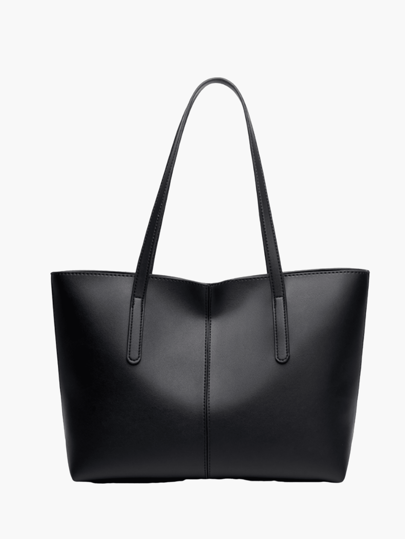 Fashionable Women's Handbag, New European And American Style Black Patchwork Tote Bag, Large Capacity Women's Business Commuter Handbag, Shoulder Bag, Retro Tote Bag