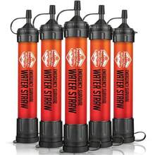 5 High Capacity Emergency Survival Water Straws - Personal Filter For Camping, Hiking, Travel, Biking, Survival, Preparedness, Lightweight, Reusable And With No Expiration Date. (5) - 5 - 查看 2