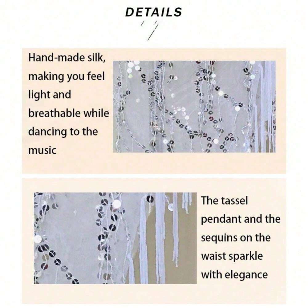 Women's Belly Dance Hip Scarf Sequin Tassel Triangle Wrap Skirt Waist
