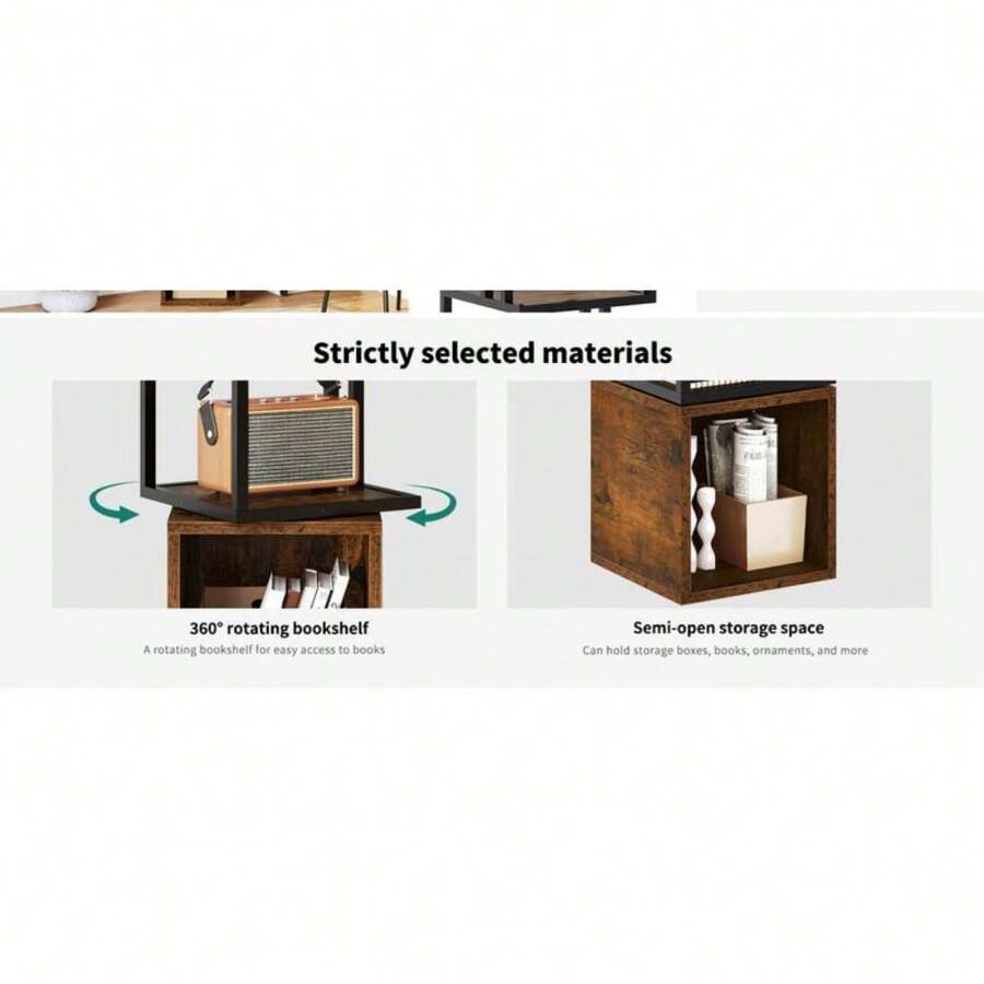 YITAHOME 4Tier Rotating Bookshelf 360 Display Floor Standing Bookcase