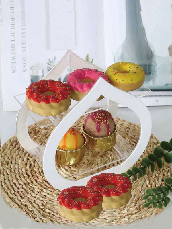 1pc Acrylic Dessert Display Set, Transparent Acrylic Dessert Stand Self-Service Stand, Paper Cups Cake Dessert Plate Serving Tray, Suitable For Wedding, Birthday Party, Friends Gathering, Office Team Building