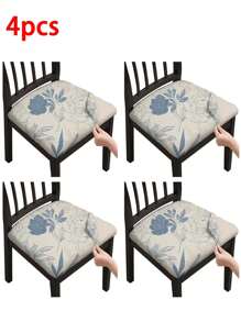 1/2/4/6pcs Printed Square Seat Cushion Covers, Elastic Removable Washable Chair Covers For Dining Room, Kitchen - Multicolor - View 20