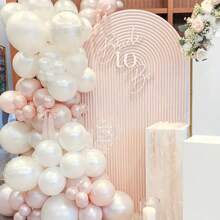 Kit de 52 piezas de arco de globos con perlas - Combinación blanca y rosa DIY Set de guirnalda, apto para revelación de sexo, despedida de soltera, boda, cumpleaños y talla grande