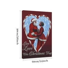 1 Pc Framed Black Santa Claus Couple African Canvas Painting Wall Art Posters, Canvas Print Posters Artwork Wall Art Painting, Decoration Picture Living Room Home Decor - Color - View 10
