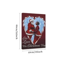 1 Pc Framed Black Santa Claus Couple African Canvas Painting Wall Art Posters, Canvas Print Posters Artwork Wall Art Painting, Decoration Picture Living Room Home Decor - Color - View 9