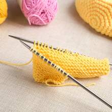 35 Stücke 7-Größen 20CM doppelspitzige Stricknadeln aus Edelstahl für Basteleien