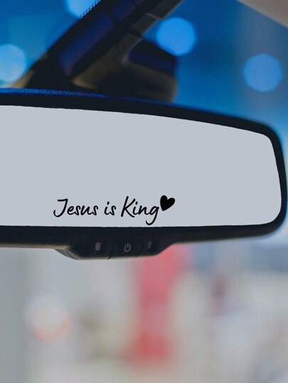 RandySticker 1pc Jesus Is King Aspire To A Better Life Car Rear View Mirror Makeup Mirror Decorative Stickers Wall Decal Stickers For Room Decor Gifts Birthday Graduation