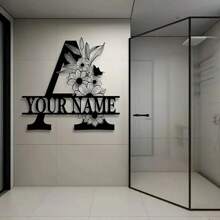 Biển tên kim loại tùy chỉnh - Nghệ thuật treo tường nhà và trang trí cửa trước theo yêu cầu, Quà tặng tân gia độc đáo - đen - Xem 4