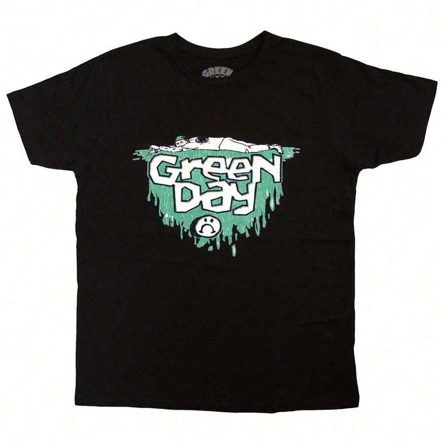 Green Day | Official Band T-Shirt | Sad Smiley | SHIPPED IN 24 HOURS - Black - View 1