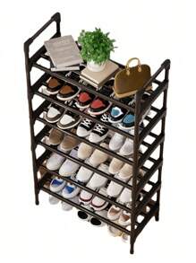 1 sapateira de metal preta simples de 8/6 camadas, largura aproximada de 23 polegadas, economia de espaço, minimalista à prova de poeira, resistente, elegante, fácil de montar/desmontar, portátil, adequada para sala de estar, quarto, entrada, escritório, casa, armazenamento multicamadas, presente de Natal, armazenamento de sapatos de pano para presente infantil, requisitos para uma casa aconchegante