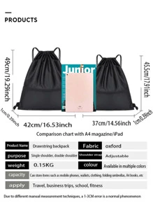 Bundle Pocket Drawstring Simple Backpack For Men And Women's Sports And Fitness, Lightweight Basketball Bag, Oxford Fabric Zipper Bag, School Backpack - Multicolor - View 6