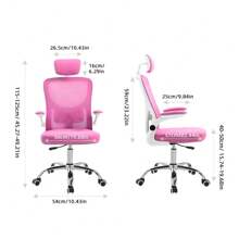 Large Ergonomic Office Chair 360° Swivel Lift Adjustable With Headrest Lumbar Support Home PC Gaming Relax Chair Mesh - Black - View 7