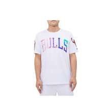 Pro Standard Camiseta oficial estándar de la NBA de los Chicago Bulls, blanca/rosa tintada, modelo BCB152312-WHT