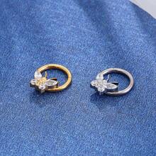 PIERCING RING TITANIUM PVD ARTICULATED SEGMENT BUTTERFLY ZIRCONIA STUDDED 1.2X8 - Vàng - Xem 2