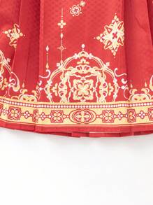 Balabala 女童长袖连衣裙套装 2024 秋季时尚两件套服装 - 白紅色 - 查看 8