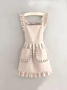 Stylish Korean Fashion Apron, Waterproof And Stain Resistant, Apron Cute Lace Skirt Apron,Black Stain Resistant Apron,Sleeveless Apron,For Home, Kitchen,Nail Shop,Cooking, Baking, Nail Salon, Women Work Uniform,Coffee Smock,Home Cooking Clean Sleeveless Bib Apron - Multicolor - View 2