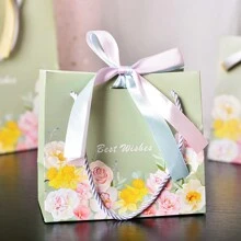 玫瑰礼品袋，清爽礼品包装袋，购物手提袋，储物纸袋，百货包装袋配丝带情人节