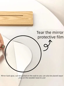 2 chiếc Gương trang điểm Acrylic không đối xứng đơn giản Ins, Gương trang điểm để bàn có chân đế cho phòng ngủ ký túc xá sinh viên Quà tặng tốt nhất - Bạc - Xem 8