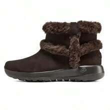 Skechers Slip-On Comfortable & Durable Snow Boots With Chunky Sole, Retro Warm Short Boots