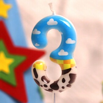 1 pieza Velas de cumpleaños con diseño de cielo colorido y nubes con huellas de pata de los números del 0 al 9, decoración para pastel de cumpleaños, celebración de aniversario, fiesta de cumpleaños, Día de San Valentín