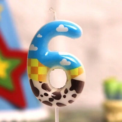 1 pieza Velas de cumpleaños con diseño de cielo colorido y nubes con huellas de pata de los números del 0 al 9, decoración para pastel de cumpleaños, celebración de aniversario, fiesta de cumpleaños, Día de San Valentín