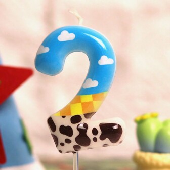 1pc Colorful Sky & Clouds With Paw Prints Number 0-9 Birthday Candles, Birthday Party Cake Decor, Anniversary Celebration, Birthday Holiday Party Back To School Valentine's Day