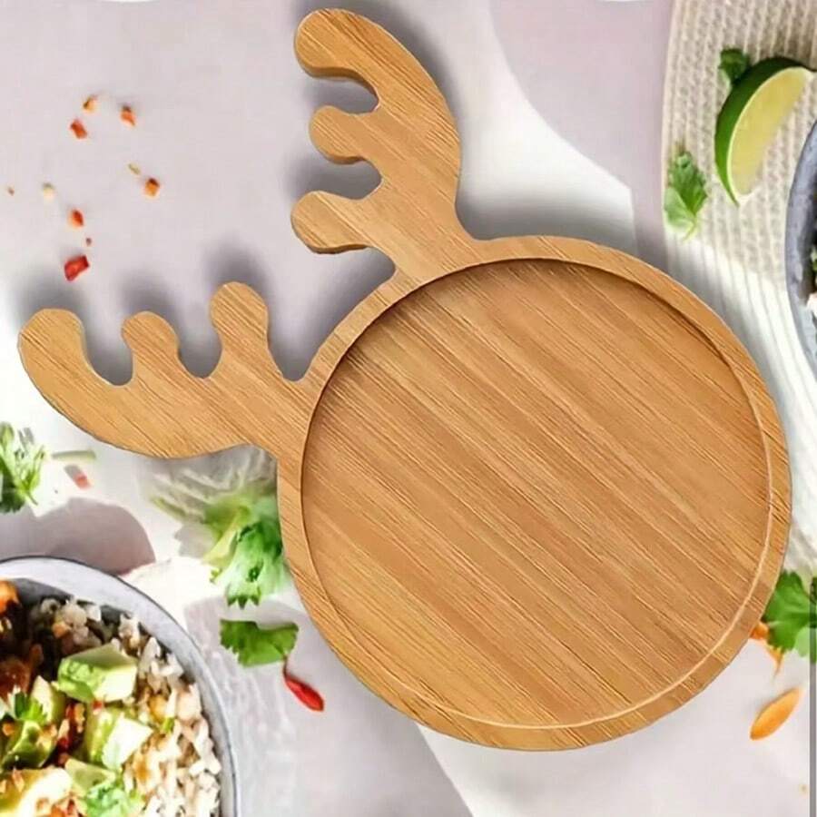 竹制圆托盘儿童套装跨界杯垫DIY底胚肉马赛克杯垫居家、厨房、酒店用 - 多色 - 查看 1