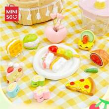 Miniso All Things Face Holding Outdoor Picnic Theme Series Blind Box Handmade Desktop Ornament Birthday Gift (Random Delivery,1pc)