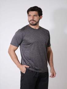 Kit 3 Shirts Men's Dry Fit Fitness Gym Training T-Shirts - Màu xám đen - Xem 6