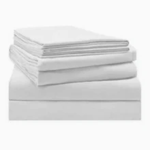 3-Piece Queen-Size Sheet, Micropercale, 400 Threads, Slightly Velvety Feel, Pillowcases With A Matchstick Stitch Finish - White - View 2