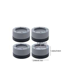 4 Packs Anti-Vibration Washer And Dryer Rubber Pads - Shock Absorbing, Floor Protection, Laundry Room Accessories With Matte Metal Finish Type, Durable Plastic Material - Grey - View 5