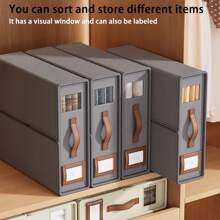 1 Pack Bed Sheet Organizers, Storage Bins With PU Leather Handle, Foldable Sheet Organizer For Linen Closet, Sheets Set Folder Keeper With Window XL (Queen & King Size) Organizing Bedding Container, Blanket Storage Bedroom, Organizer, Home Storage, White T Shirt Women, Black Pants Women, Ladies Winter Clothes, Dress,