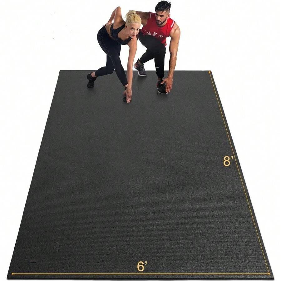 Large Exercise Mat Thick Workout Mats For Home Gym Flooring, Extra Wide