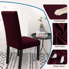 Ystyle Chair Covers With Backrest 2/4/6 Pieces, Stretch Chair Covers Living Room Kitchen, Universal Stretch Chair Covers, Modern Anti-Scratch Cat Chair Covers - Burgundy - View 4