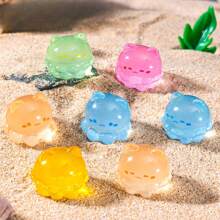 6/12/24pcs Luminous Mini Resin Jellyfish, Cute Sea Animals Miniature Jellyfish Figures Tiny Small Resin Jellyfish Figures Glow In The Dark Mini Resin Animals For Home Party Miniature Landscape Decoration(Random Color) - Multicolor - View 15