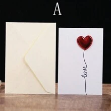 1pc Envelope Included 520 Valentine's Day Gratitude Handmade Small Card Blessing Thanks Love Message Mother Fun Greeting Card