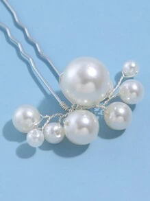 12 chiếc kẹp tóc giả ngọc trai dành cho nữ, phụ kiện cài tóc đơn giản cho cô dâu, thích hợp sử dụng hàng ngày, trong đám cưới và ngày Valentine. - Bạc - Xem 7