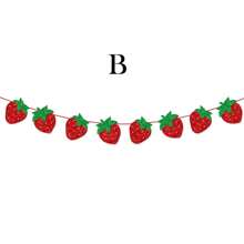 DIY String Glitter Strawberry Birthday Party Decoration Supplies - Strawberry Happy Birthday Sign Banner Bunting Garland Hanging Paper Kit For Strawberry Birthday Theme Party Decorations