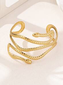 1 chiếc vòng tay kim loại dạng vòng hở phong cách Gothic dành cho nữ, thích hợp cho tiệc tùng và đeo hàng ngày - Vòng tay mở rắn - Xem 10