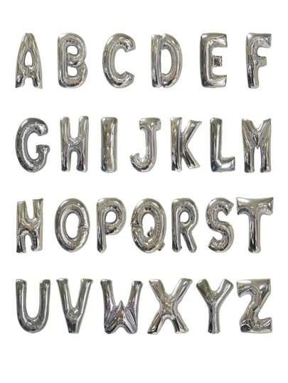 1pc 16Inch Large Silver Letter Balloon Big Size Jumbo Mylar Foil Helium Balloon For Wedding Birthday Party Celebration Decorations Alphabet Silver