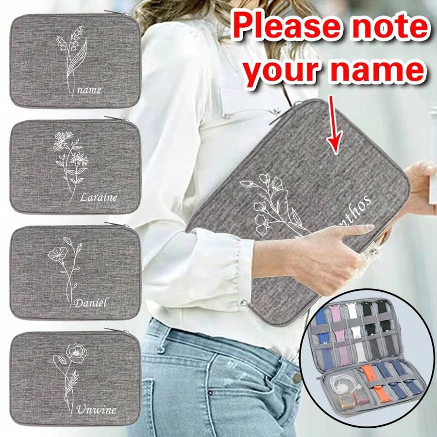 Customized Exclusive Watch Organizer Case, Versatile Portable Travel Apple Watch, Strap Storage Bag, Strap Holder Case, Pouch Strap Bag, Ideal For Gifts