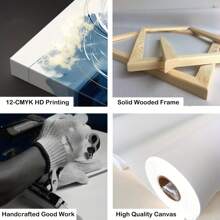 1 Panel Hair Salon Wall Art Barber Pictures Canvas Black And Golden Wall Decor Haircut Tools Painting Barbershop Wall Decor Aesthetics Décor Framed Ready To Hang - 彩色 - 查看 7