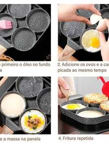 Hand Frying Pan For Eggs 4 Food Slots Multifunctional Kitchen Christmas Gift - 套件3 - 查看 4