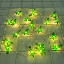 Schneemann LED Lichterkette Girlande, Weihnachtsdekoration für Zuhause, batteriebetriebene Weihnachtsmann Lichter Weihnachtsbaum Hängeornament, Neujahrsdekoration für Zuhause, Weihnachten - Verschiedenfarbig - Übersicht 4