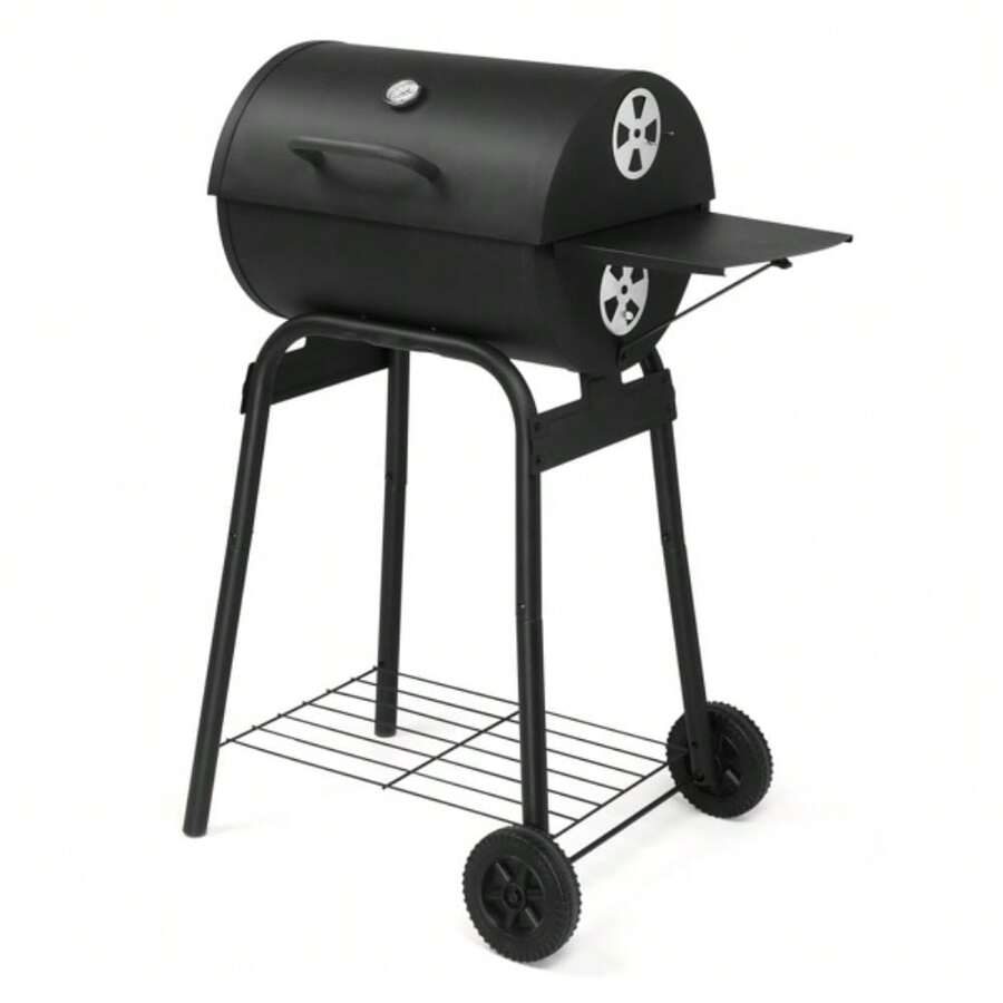 Charcoal Grills Outdoor BBQ Grill, Barrel Charcoal Grill With Side